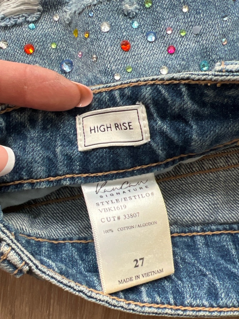 KanCan High Rise Rhinestone Size 27 - Picture 4 of 4